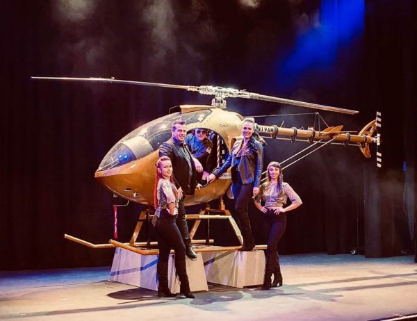 Helicopter appearance on stage big illusion equipemnt promotion sales